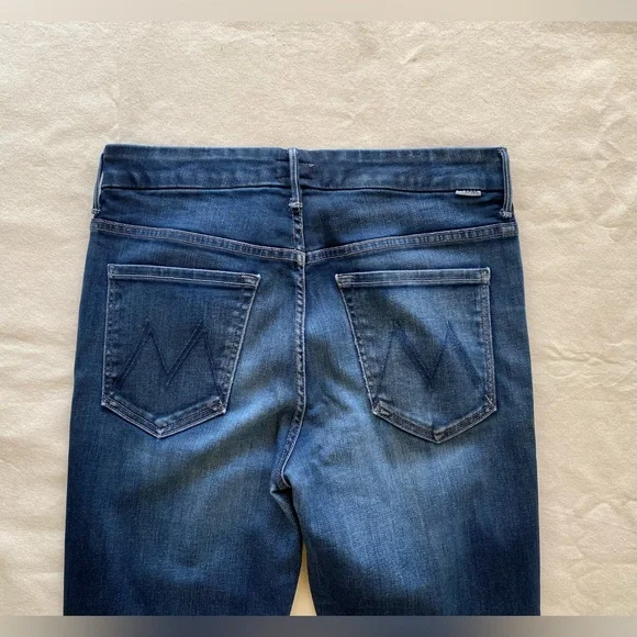 Mother The Looker High Waist Ankle Fray NightOwl Dark Wash Women's Blue Jeans 30 - Picture 11 of 12